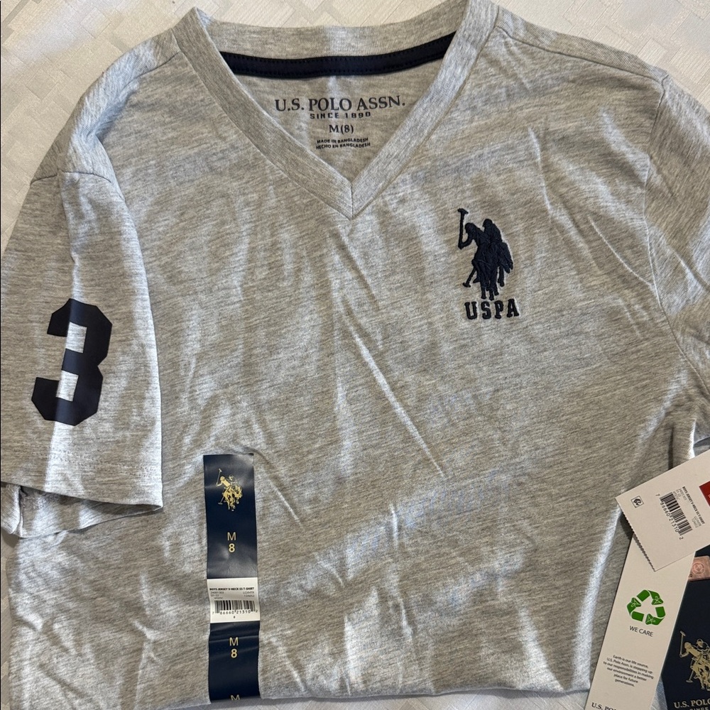 U.S. Polo Assn. Light Gray V-Neck Tee